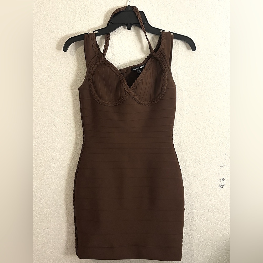 Chocolate Brown Bandage Dress